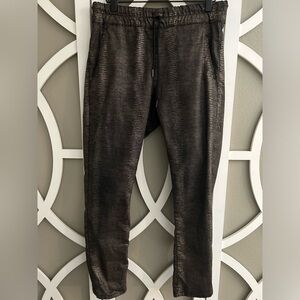 EUC Bevy Flog Joggers- Size 30- gold/black snakeskin print